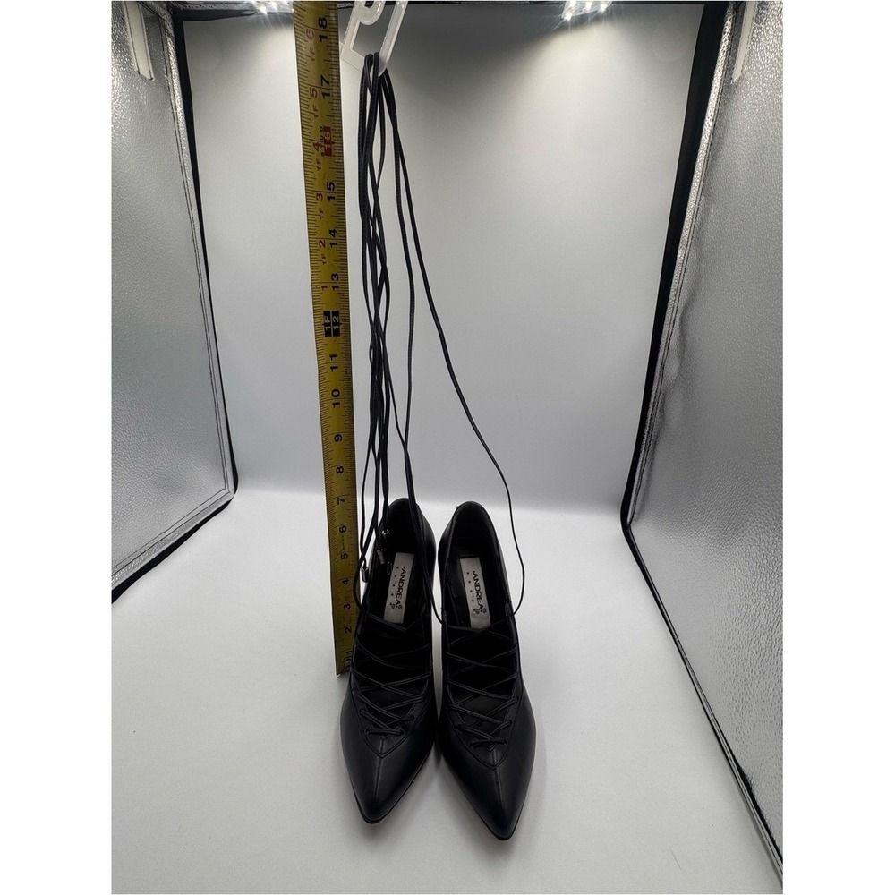 ❤️ ANDREA Navy Blue Lace-Up Pointed Toe Stiletto Pumps US 5.5 - Picture 14 of 14